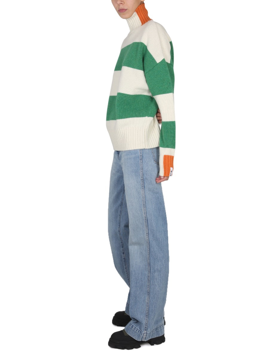Right For High-Neck Rugby Sweater — Multicolor, view 3