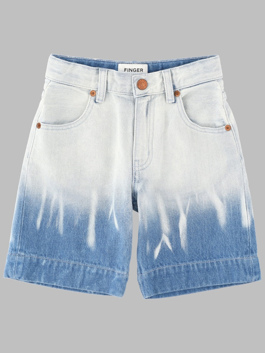 Finger In The Nose Dip-Dye Cotton Bermuda Shorts — Blue by Finger In The Nose