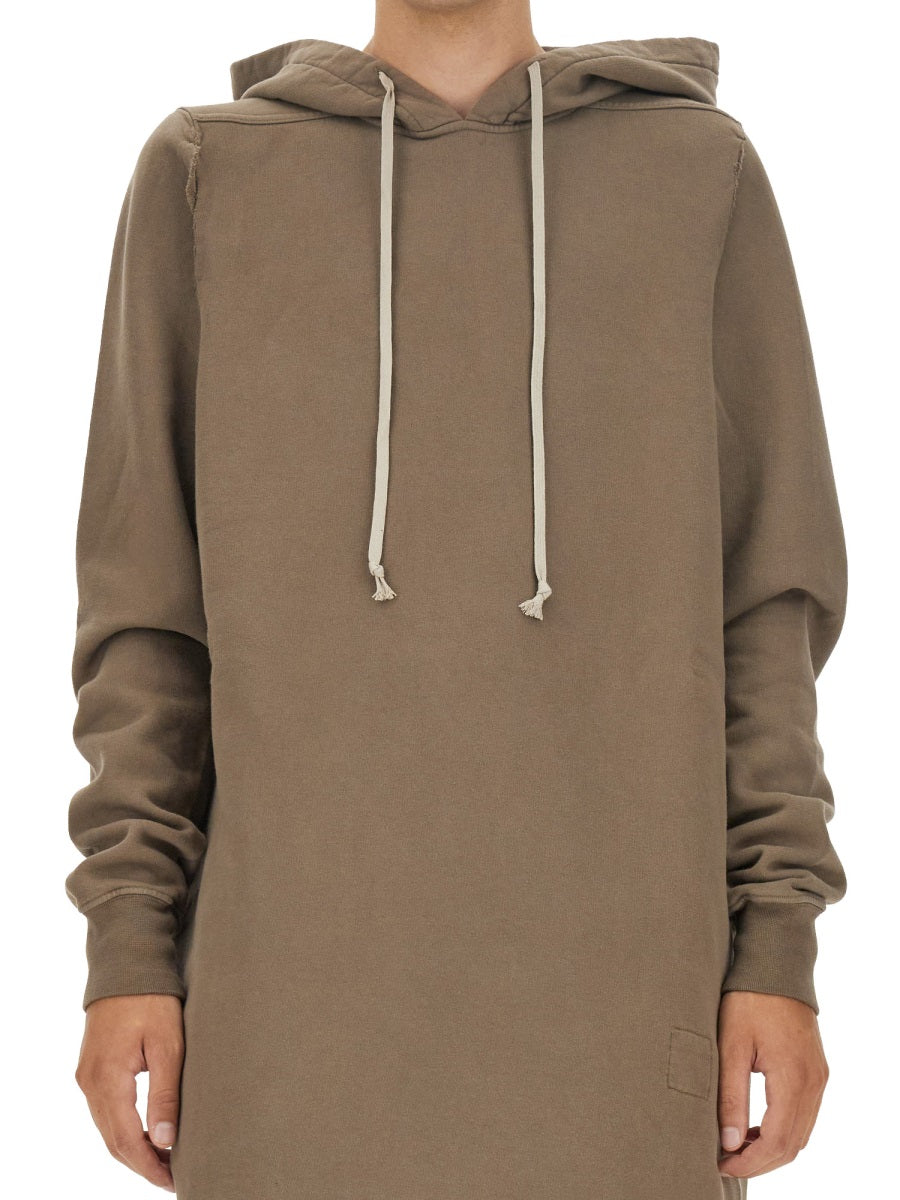 Rick Owens Drkshdw 100% Cotton Oversized Hoodie Sweatshirt — Beige, view 2
