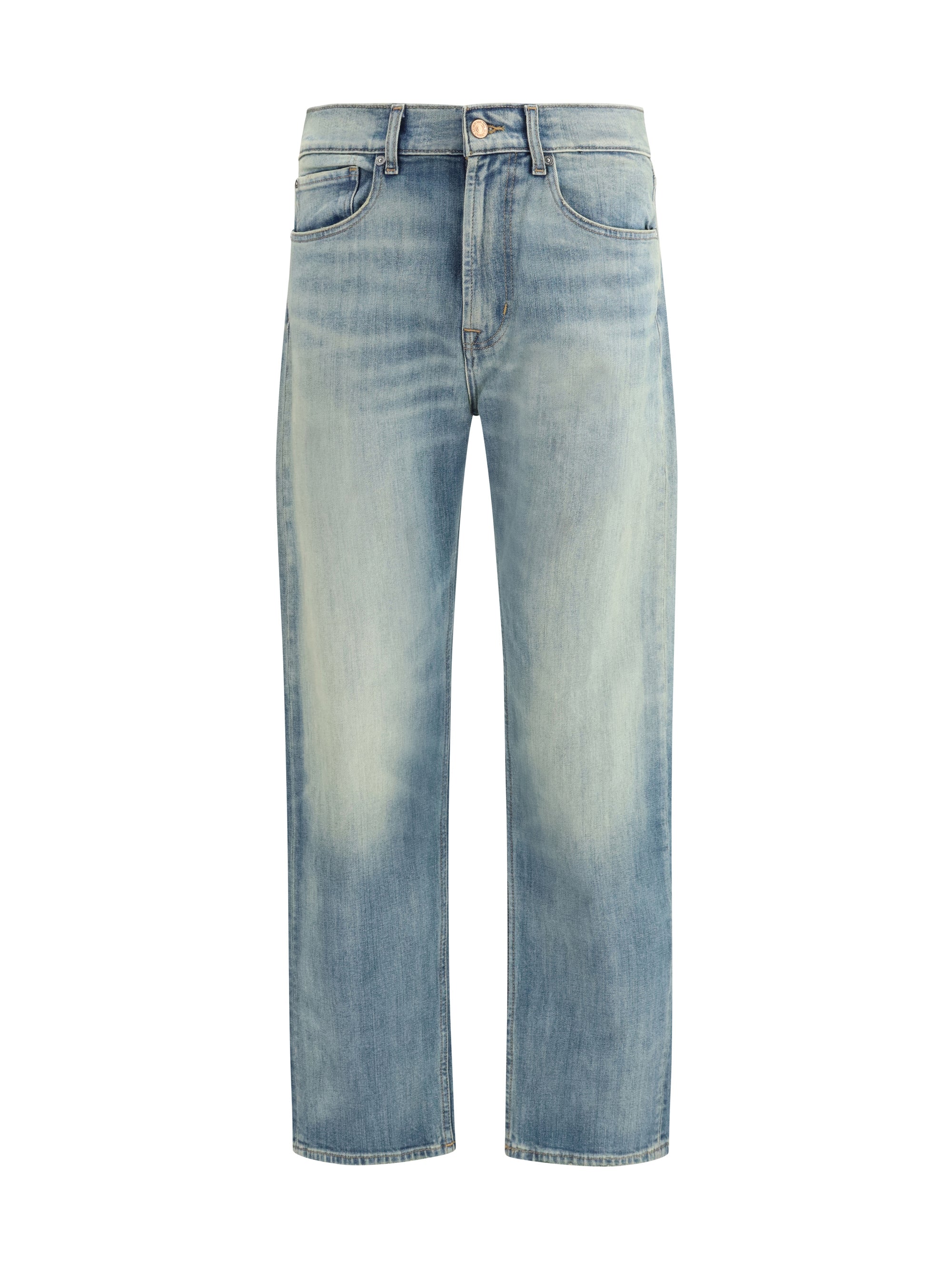 7 For All Mankind Easy Straight Jeans — Blue, view 2