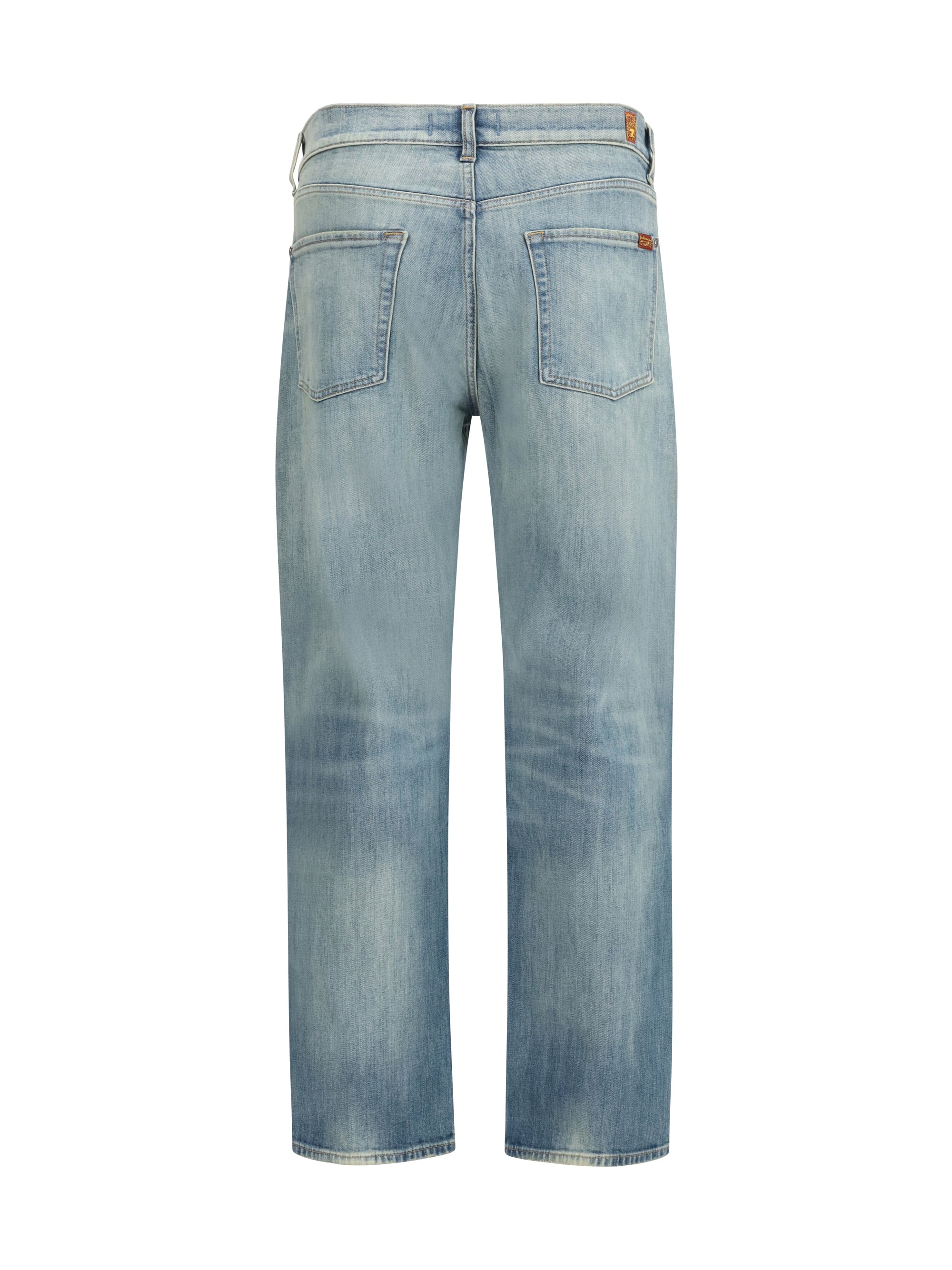 7 For All Mankind Easy Straight Jeans — Blue, view 3