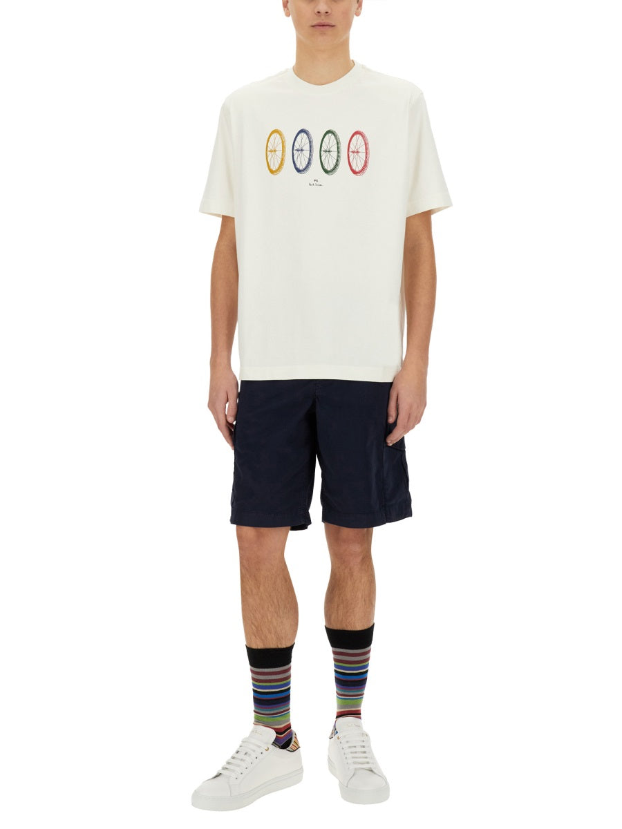 Ps Paul Smith Cotton Cargo Cargo Shorts — Blue, view 3
