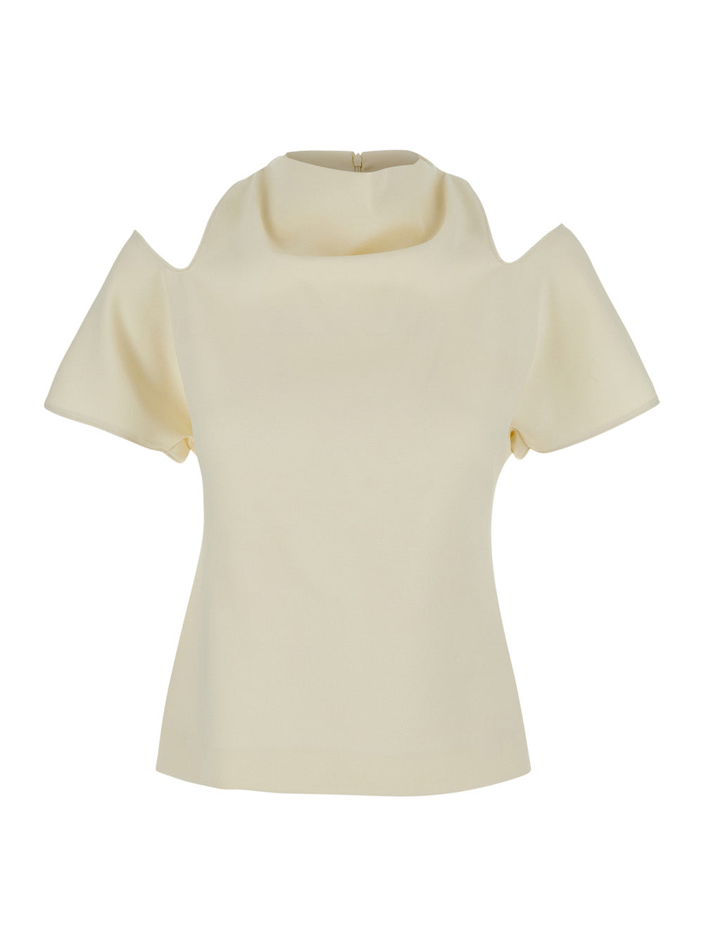 Federica Tosi Cady Cut-Off Sleeve Blouse — White by Federica Tosi
