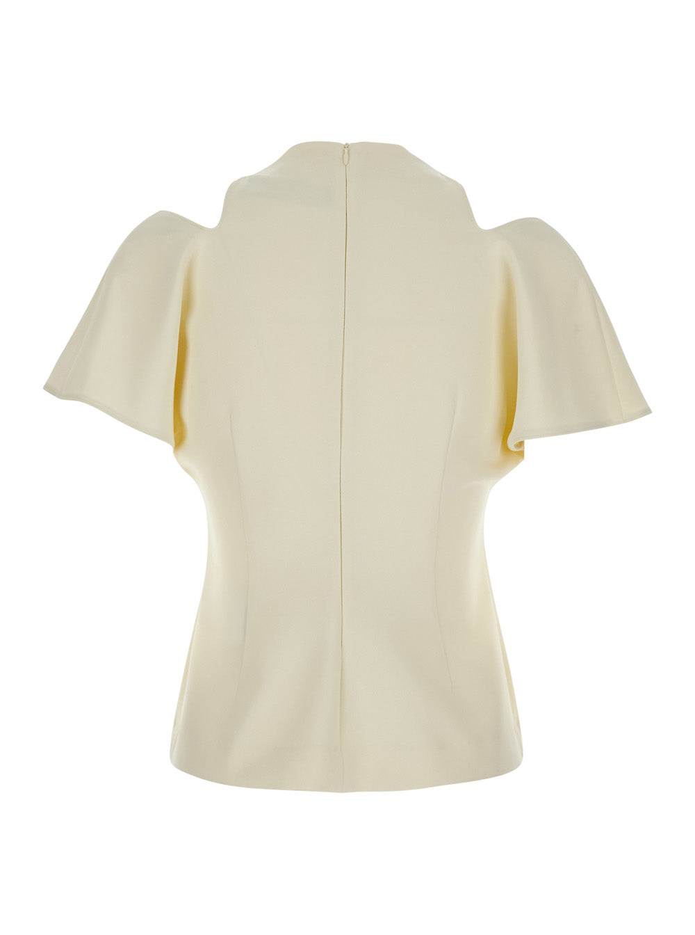 Federica Tosi Cady Cut-Off Sleeve Blouse — White, view 2