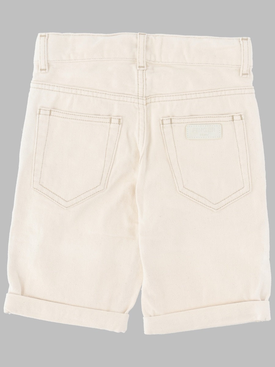 Finger In The Nose 5-Pocket Cotton Shorts — Powder, view 2