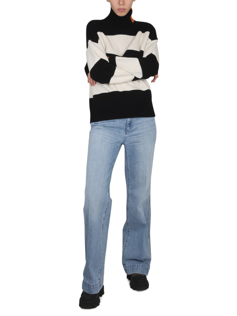 Right For High-Neck Rugby Sweater — Multicolor, view 3