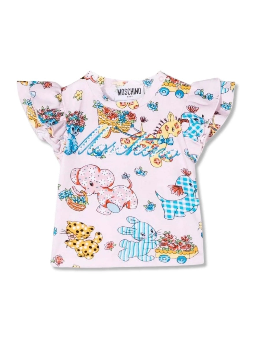 Moschino Short-Sleeve T-Shirt — Pink, view 2