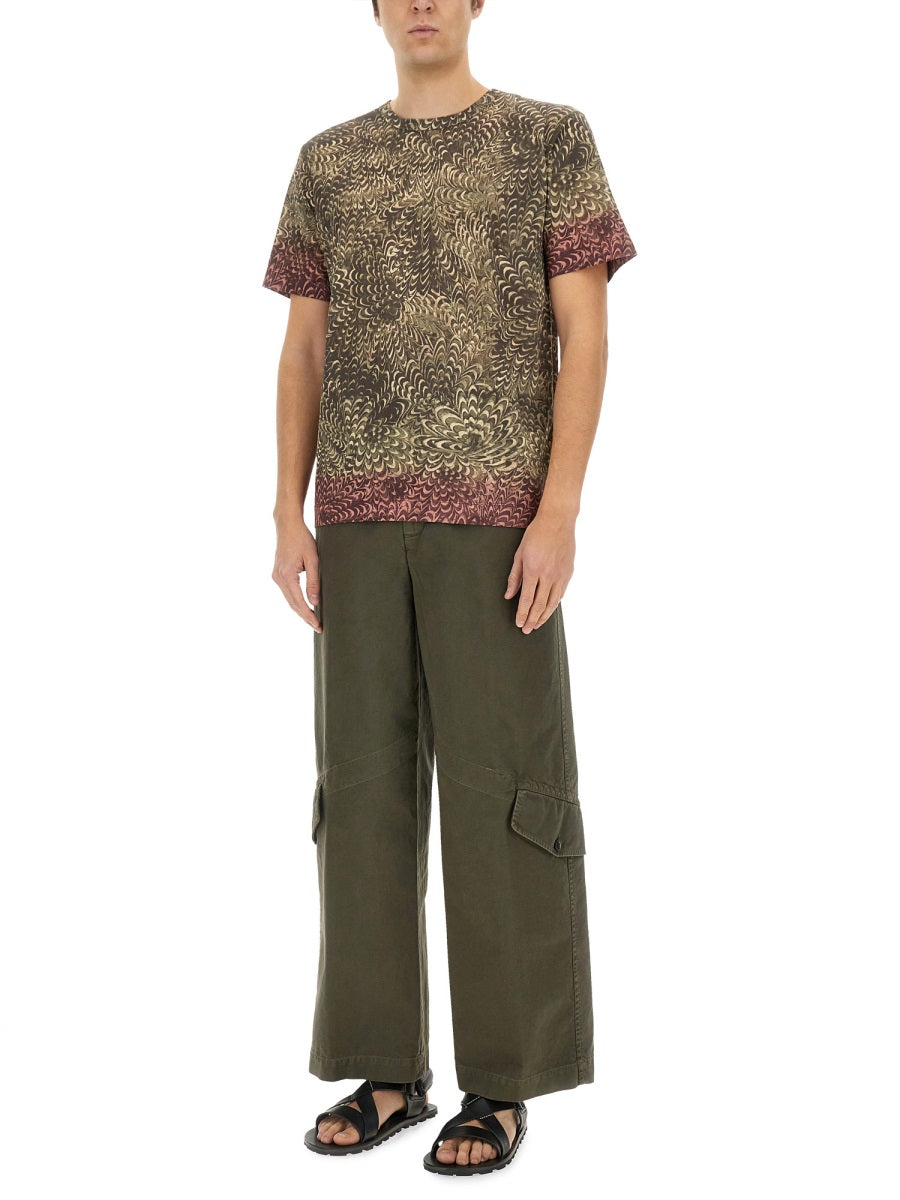 Dries Van Noten Multicolor Cotton T-Shirt — Multicolor, view 4