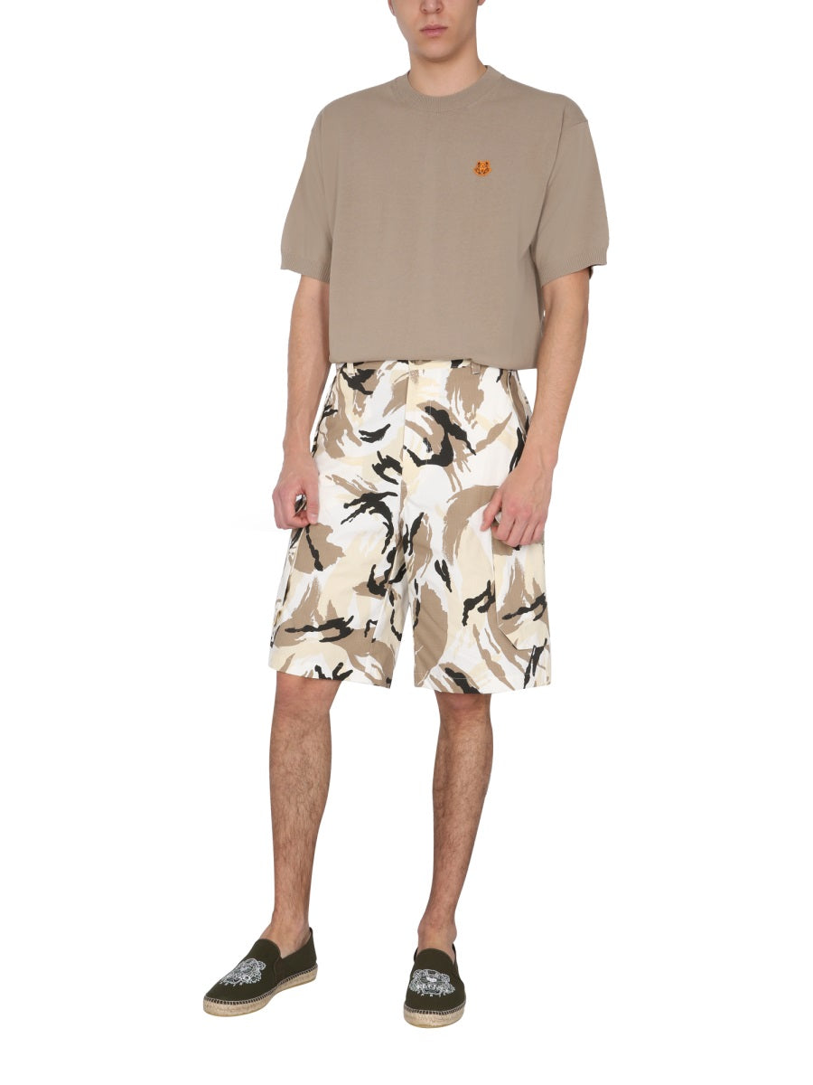 Kenzo Tropic Camo Bermuda Shorts — White by Kenzo