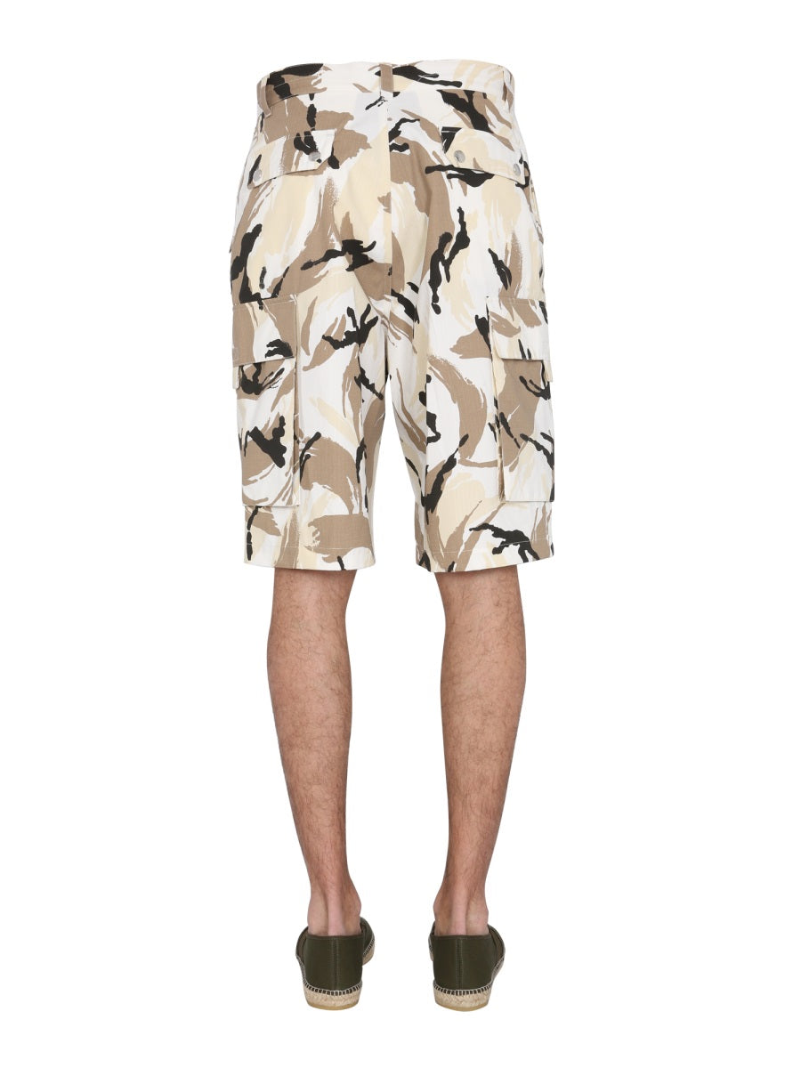 Kenzo Tropic Camo Bermuda Shorts — White, view 4