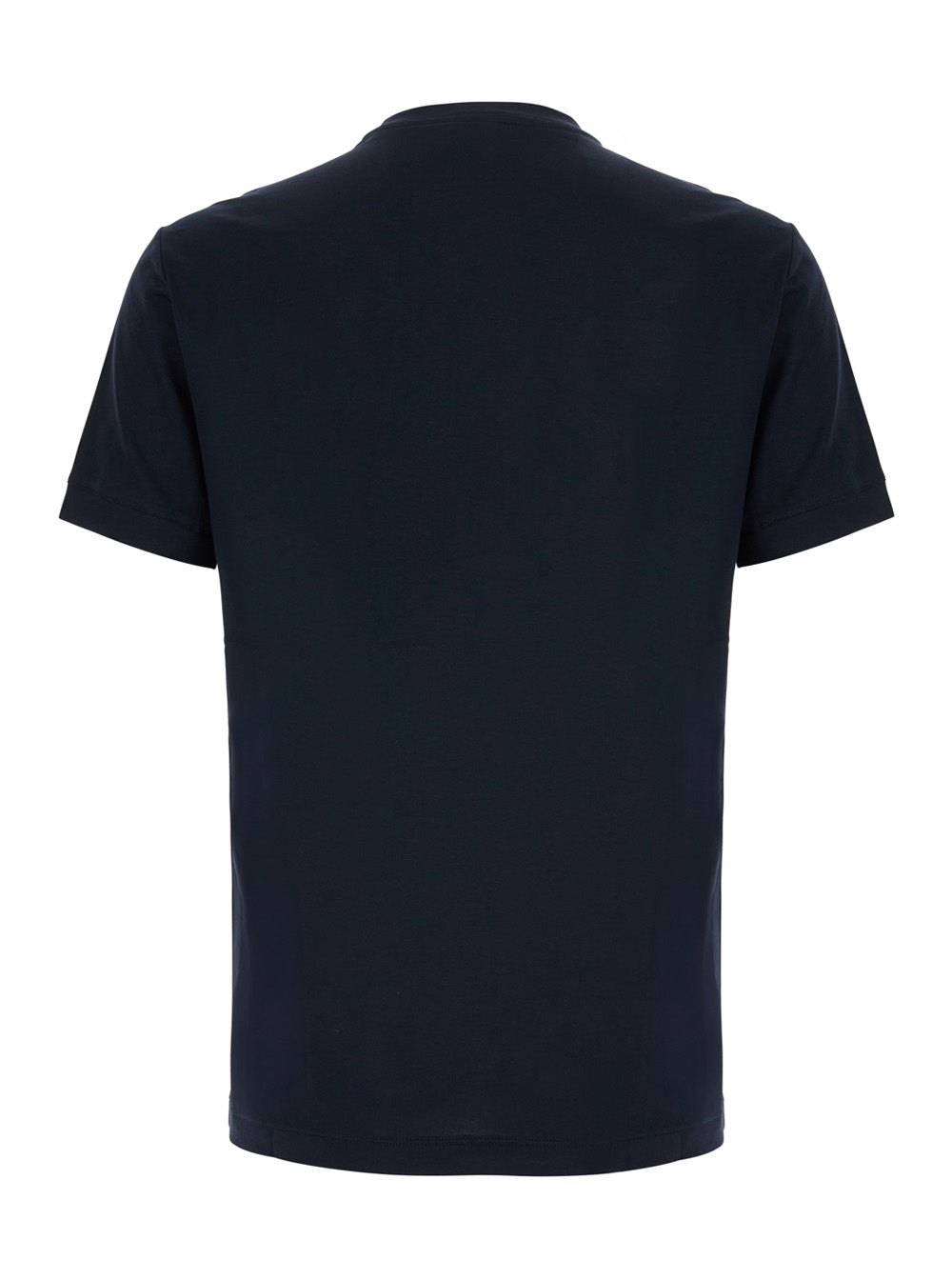Giorgio Armani Logo-Embroidered Address Print T-Shirt — Navy, view 2