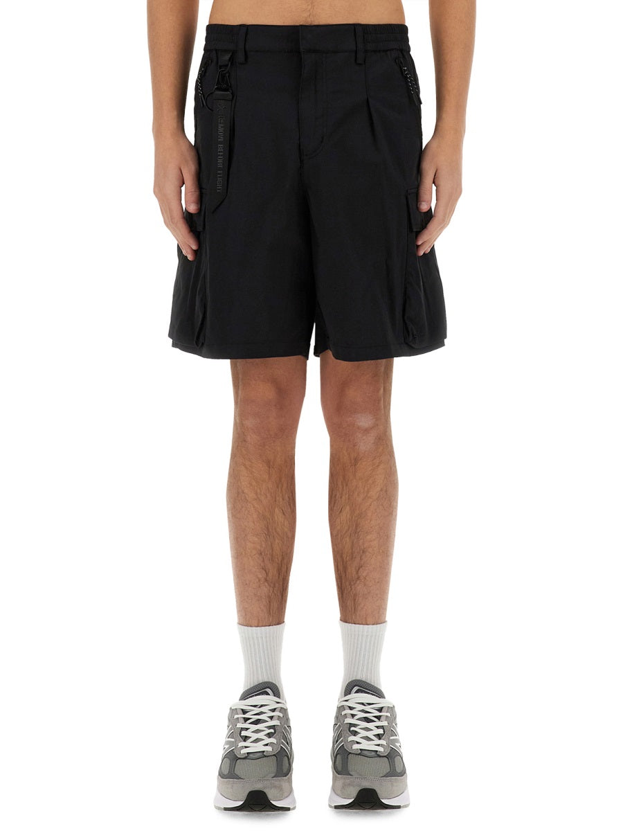 Alpha Industries Cotton-Blend Cargo Shorts — Black, view 2