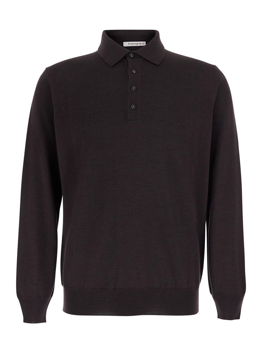 Kangra Extrafine Merino Wool Polo Shirt — Brown by Kangra