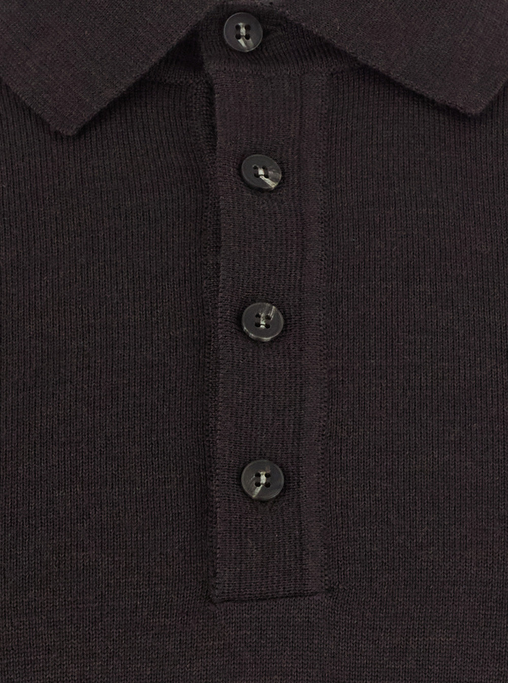 Kangra Extrafine Merino Wool Polo Shirt — Brown, view 3
