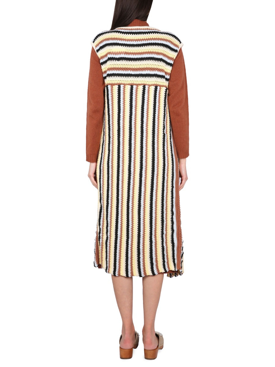 Alysi Striped Cotton Blend Vest — Multicolor, view 2