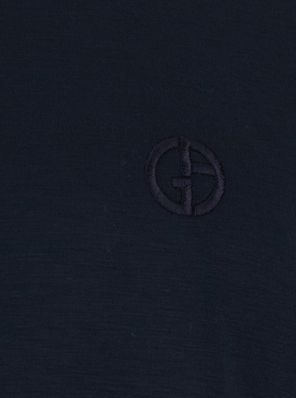 Giorgio Armani Embroidered Viscose T-Shirt — Navy, view 3