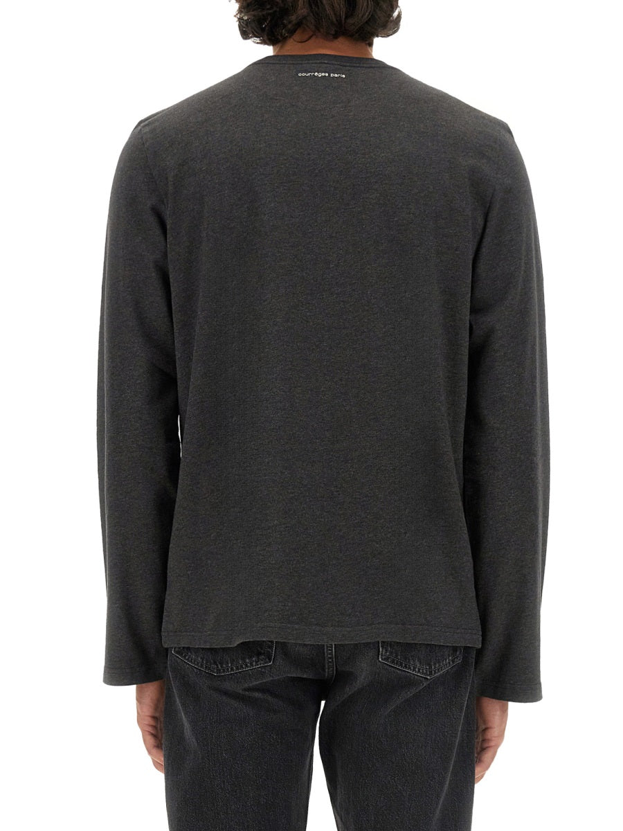 CourrèGes Logo-Printed Cotton T-shirt — Black by Courreges