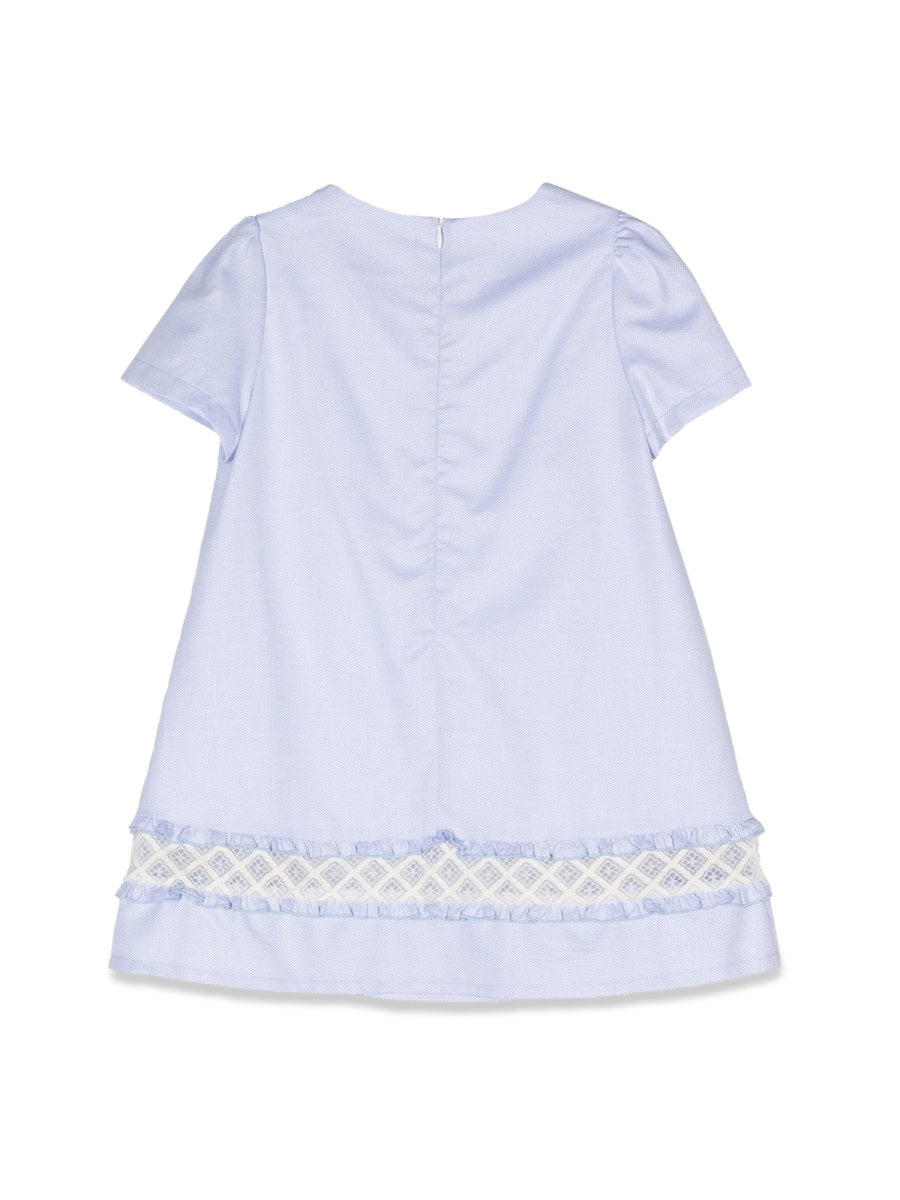Simonetta Cotton Tailored Dress — Blue, view 3