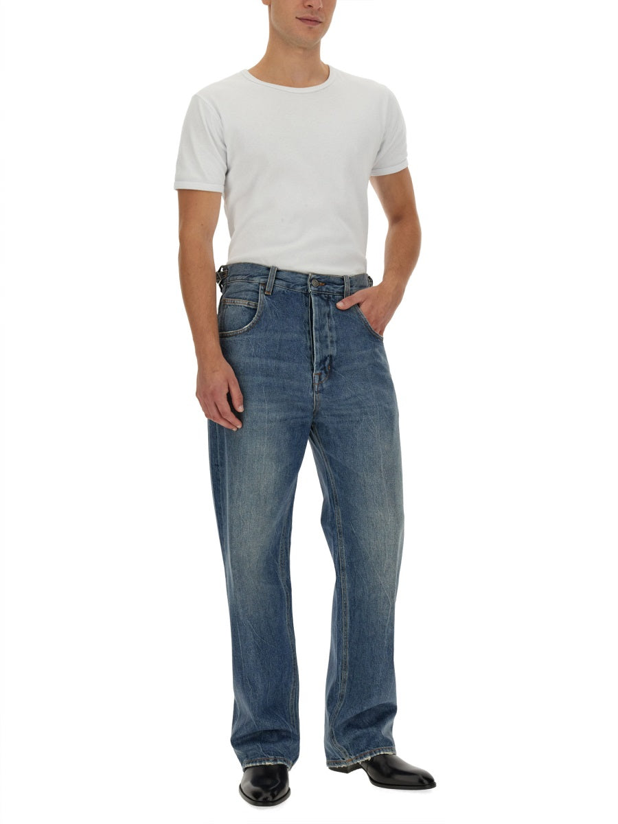 Haikure Loose-Fit Denim Jeans — Blue, view 3