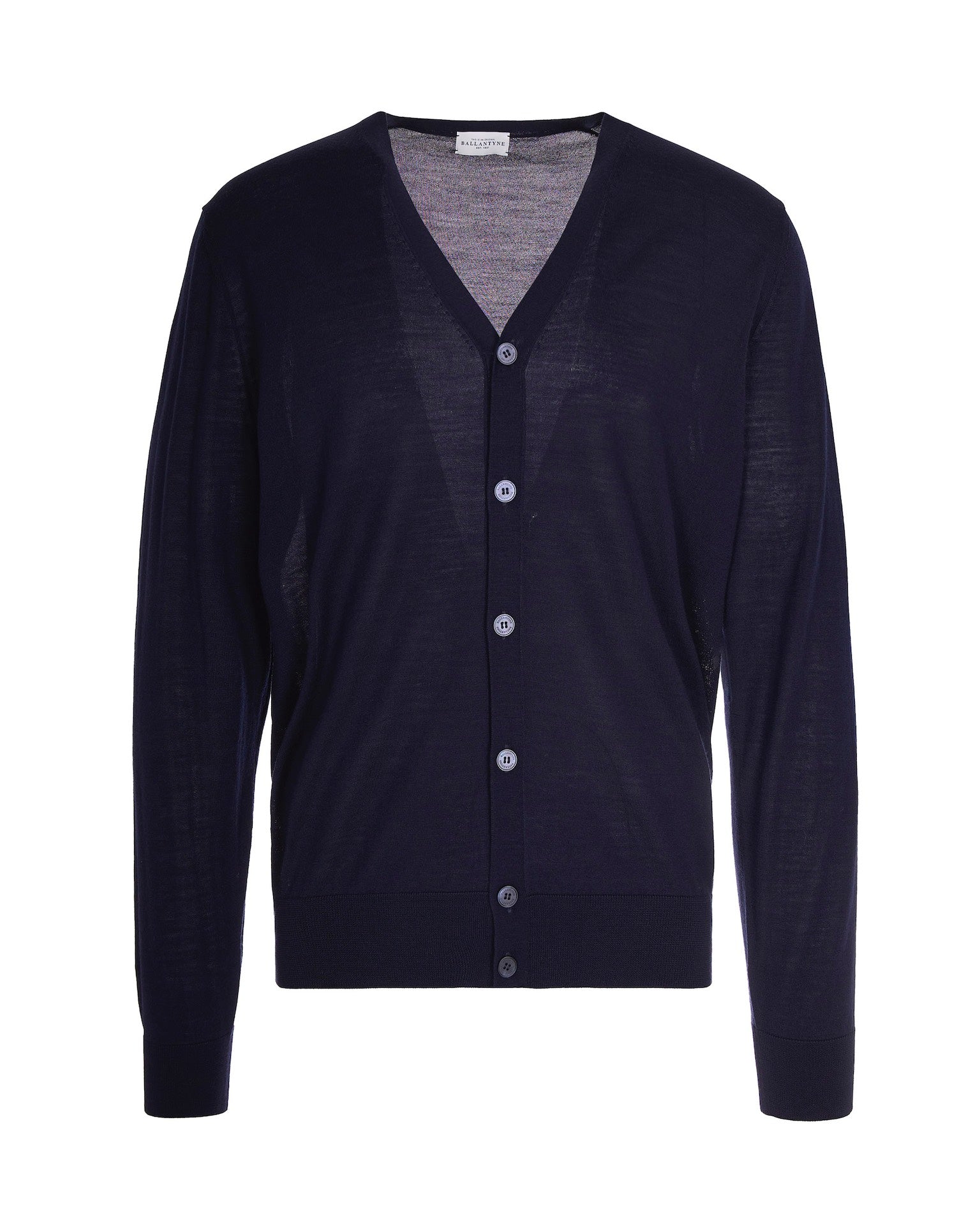 Ballantyne Wool V-Neck Cardigan — Navy by Ballantyne