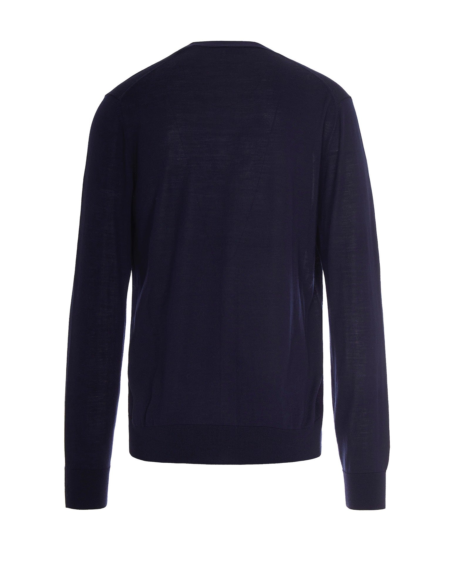 Ballantyne Wool V-Neck Cardigan — Navy, view 2