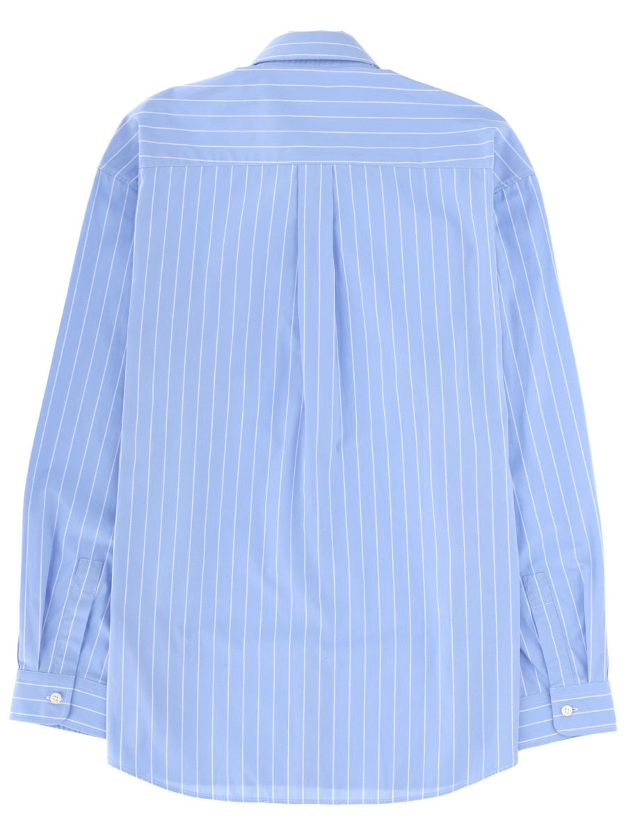 Sporty & Rich Logo-Embroidered Cotton Shirt — Blue by Sporty & Rich
