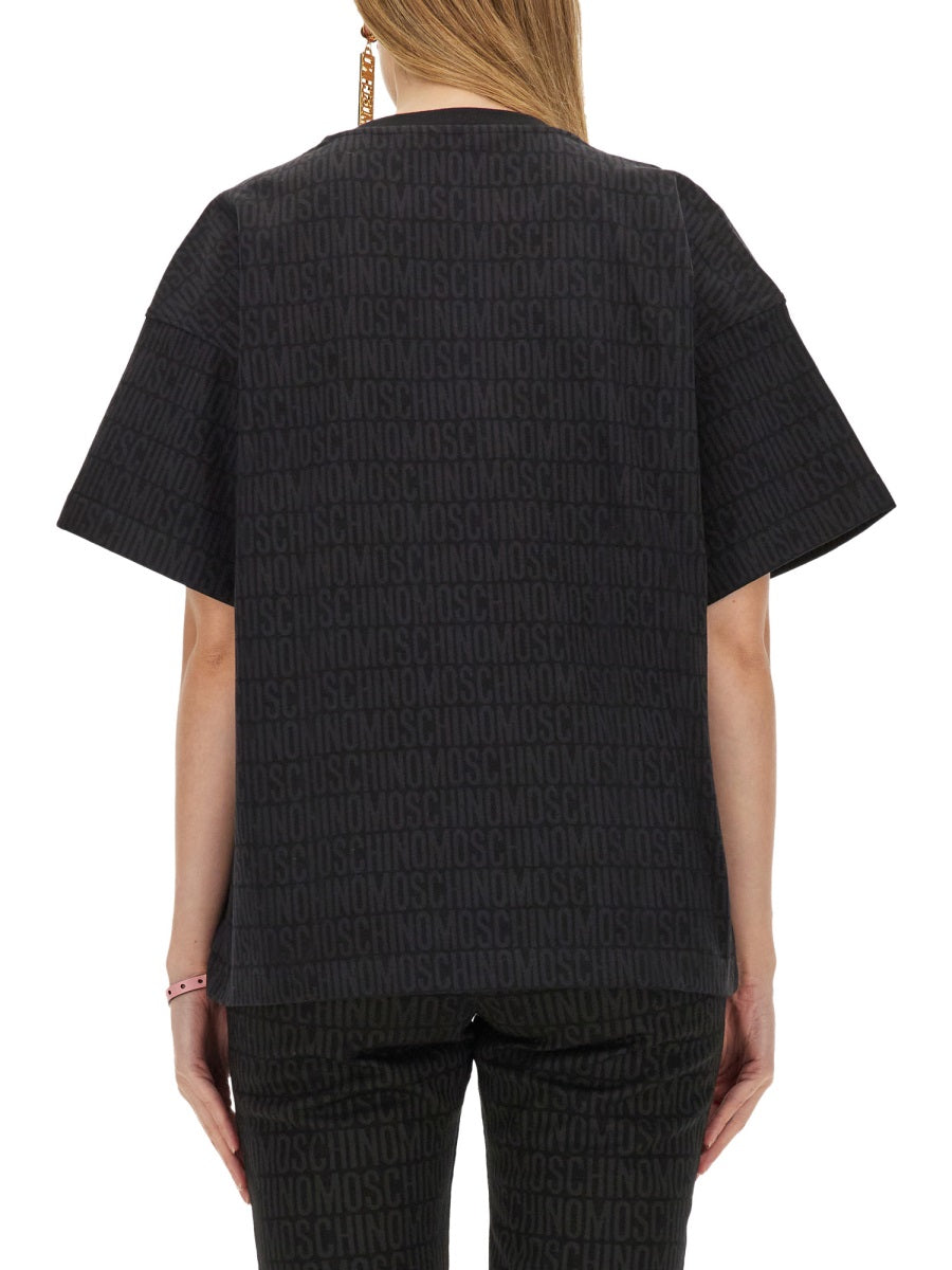 Moschino Logo-Printed Cotton T-Shirt — Black by Moschino