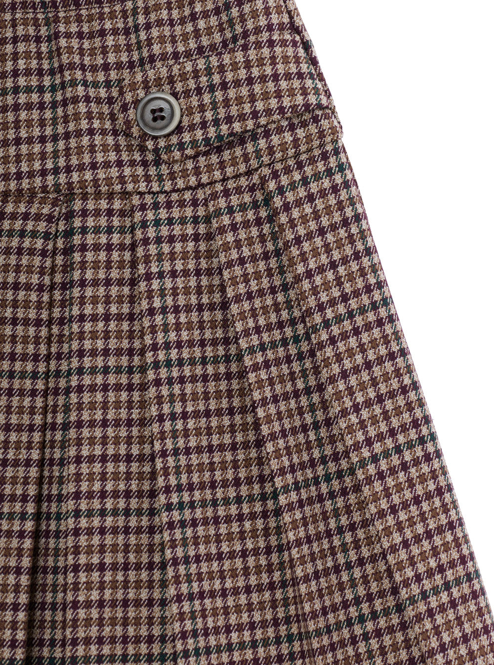 NanáN Pied-de-Poule Kilt Skirt — Brown, view 3
