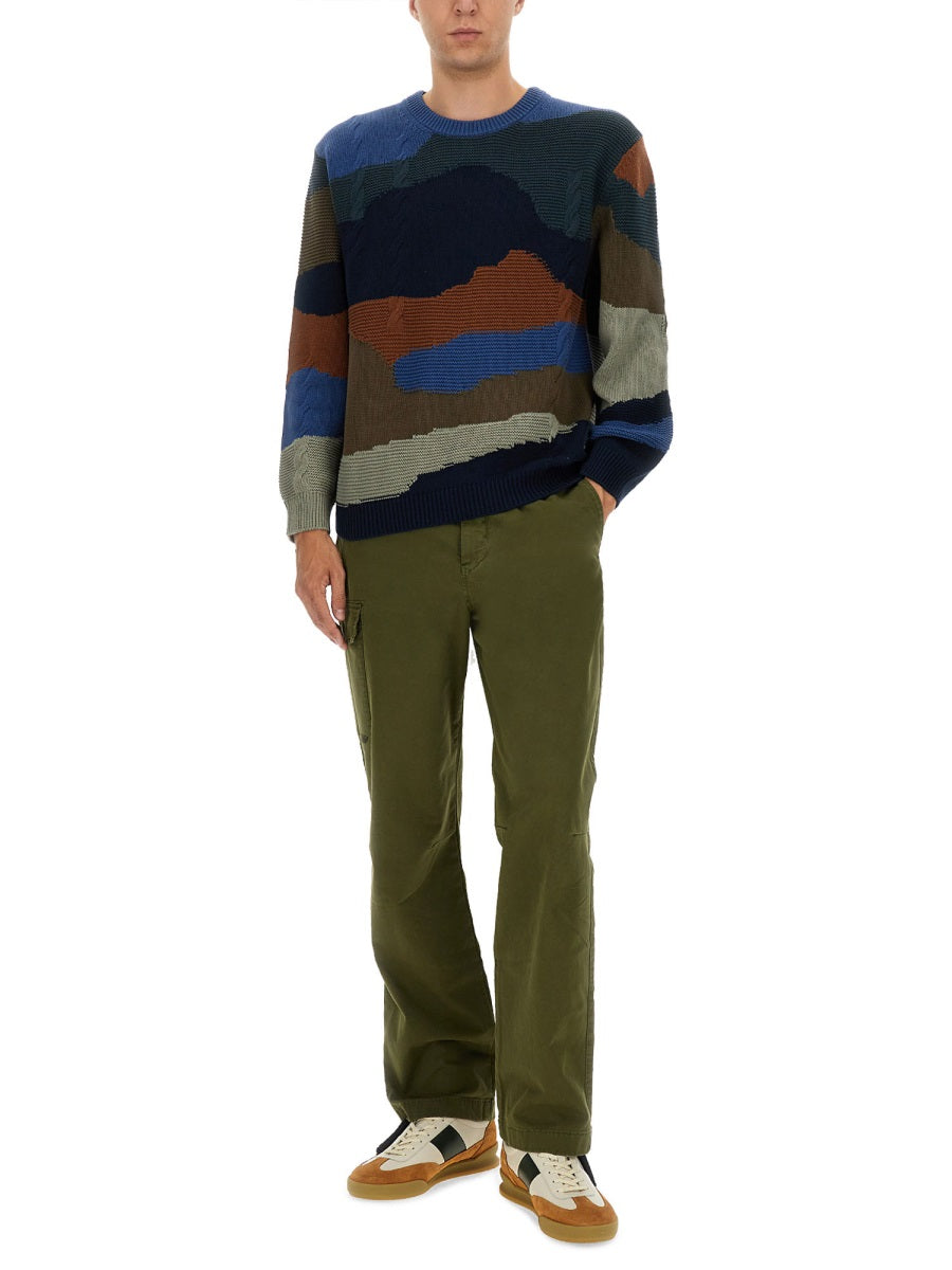 Ps Paul Smith Organic Cotton Cargo Pants — Green, view 3