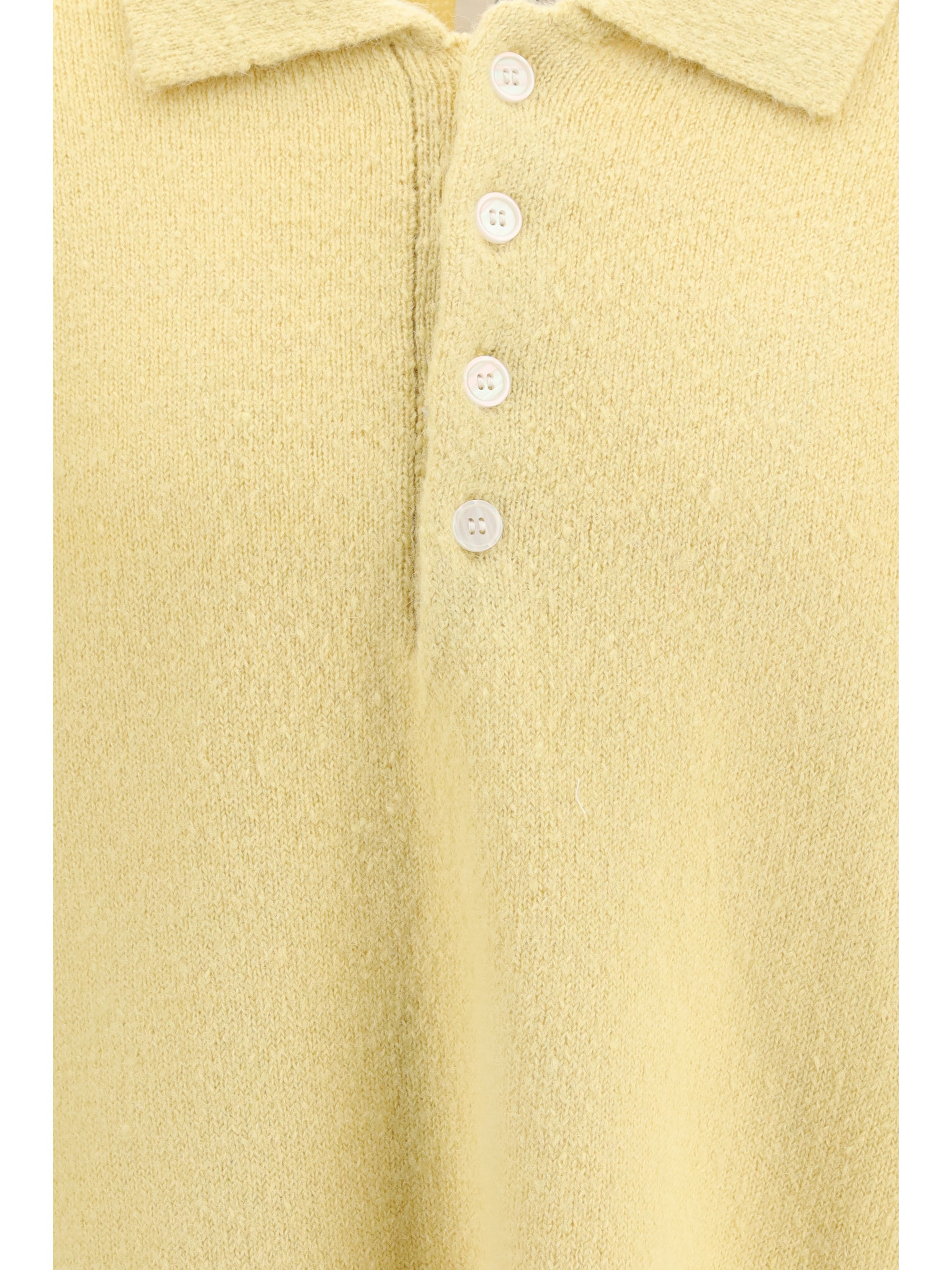 Found Brushed Knit Polo Sweater — Yellow by Found