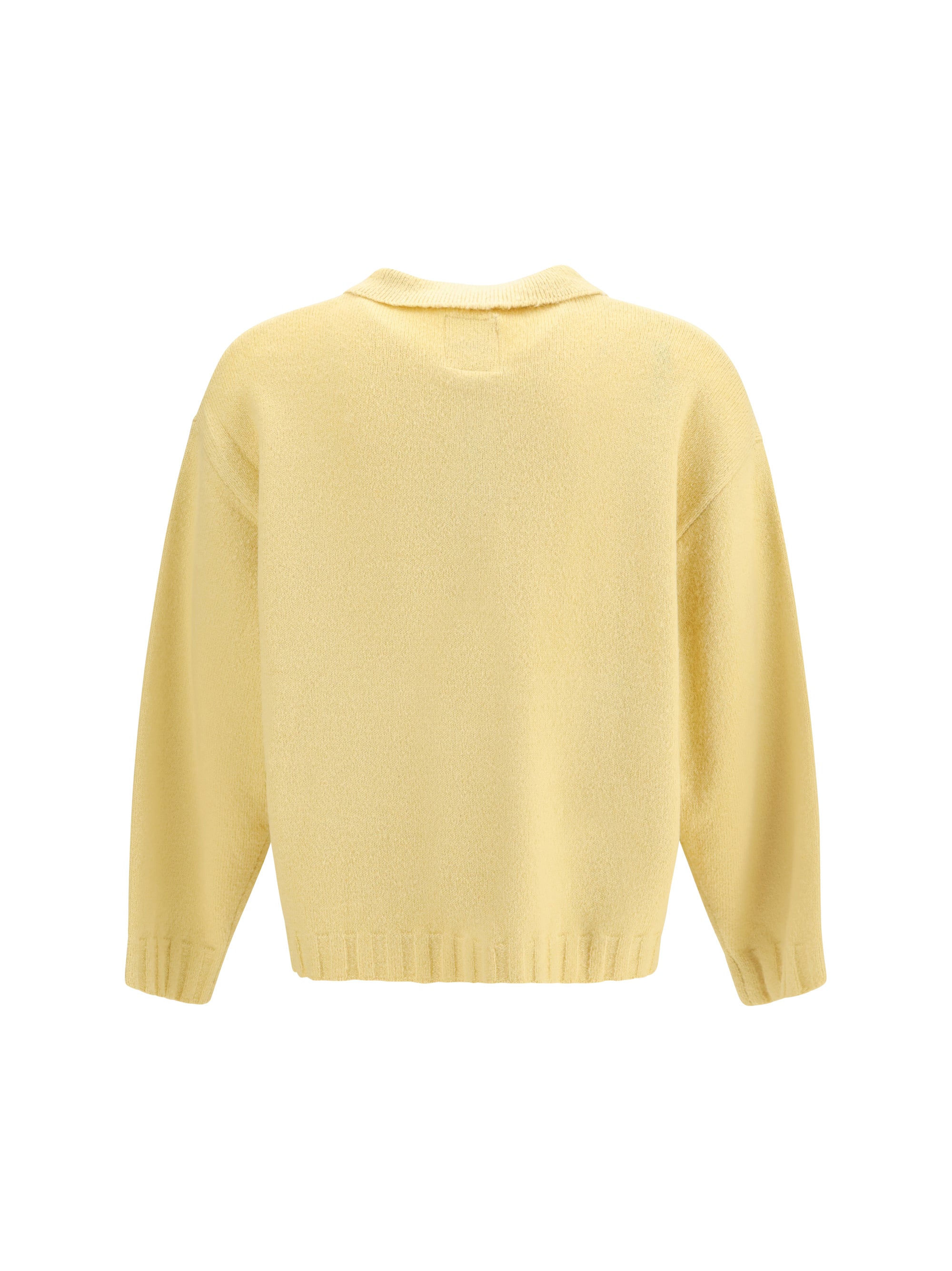 Found Brushed Knit Polo Sweater — Yellow, view 3