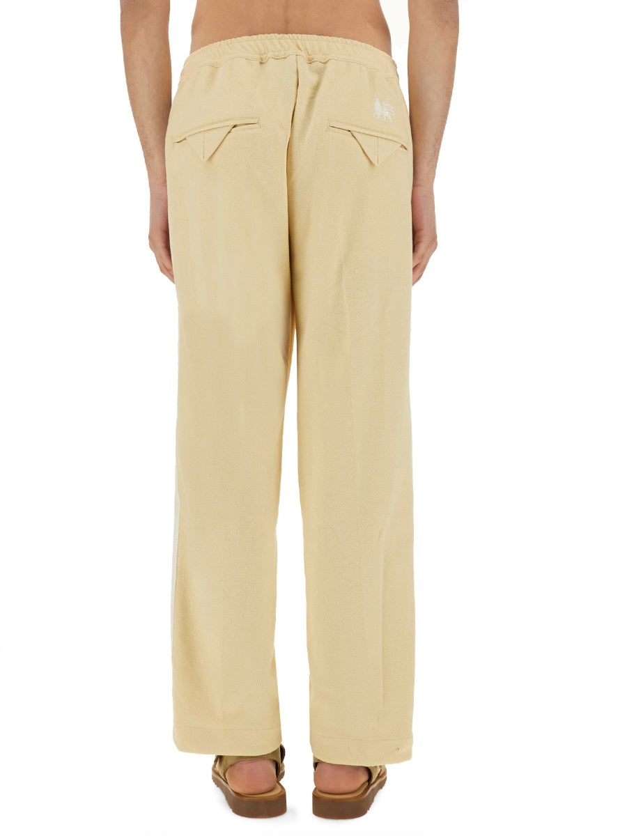 Sasquatchfabrix. Polyester Blend Track Pants — Beige by Sasquatchfabrix.