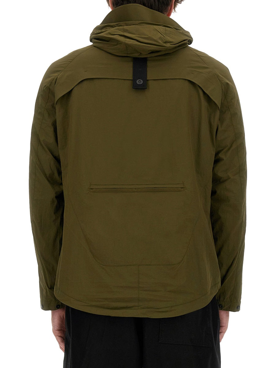 Jg1 Textured Nylon Hooded Jacket — Green by JG1