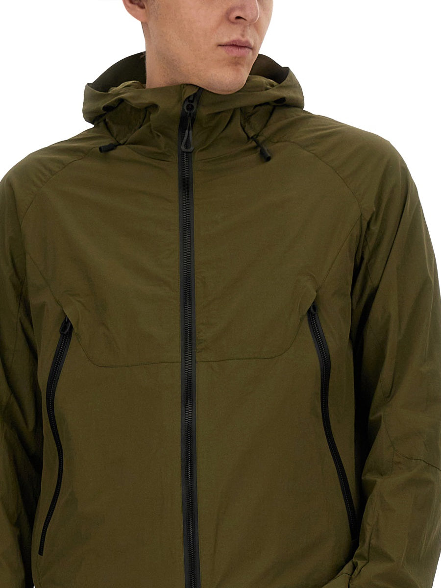 Jg1 Textured Nylon Hooded Jacket — Green, view 2