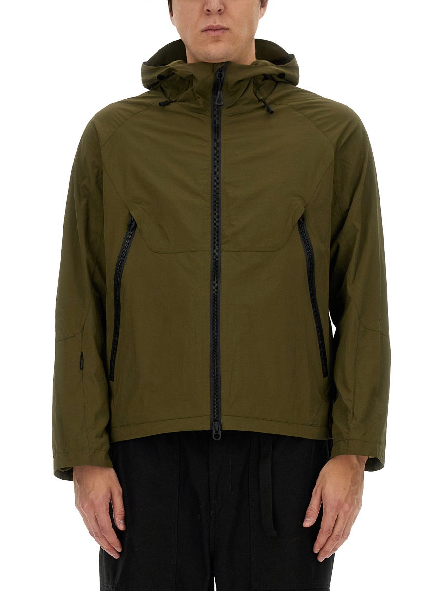 Jg1 Textured Nylon Hooded Jacket — Green, view 3