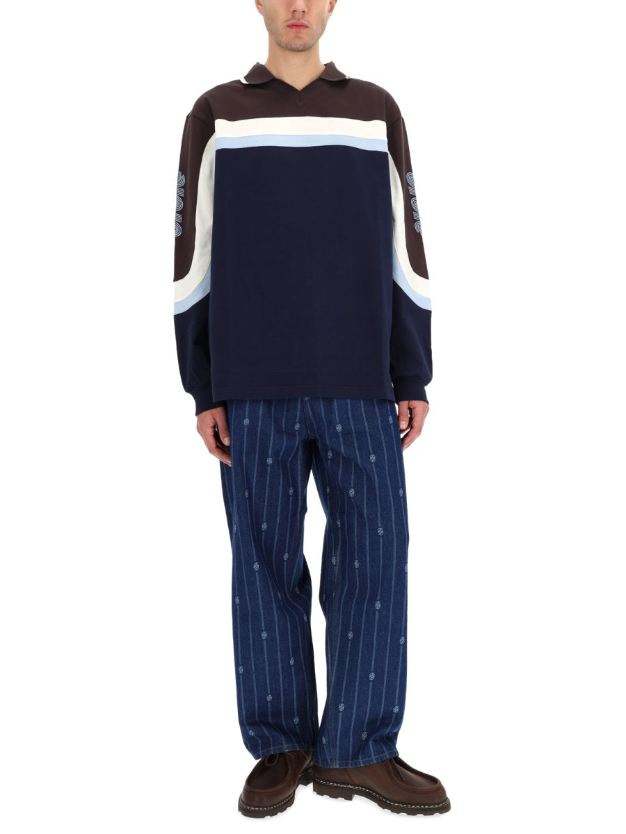 DrôLe De Monsieur Racing Polo Shirt — Blue, view 3