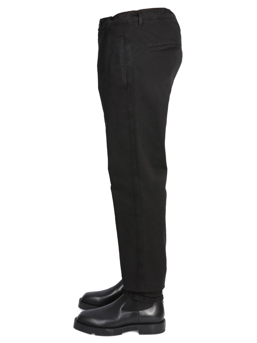 Aspesi Cotton Chino Trousers — Black, view 3