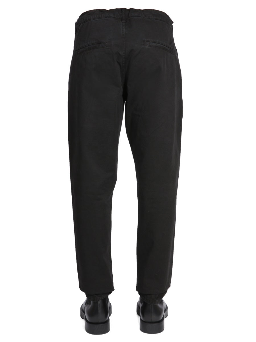 Aspesi Cotton Chino Trousers — Black, view 4