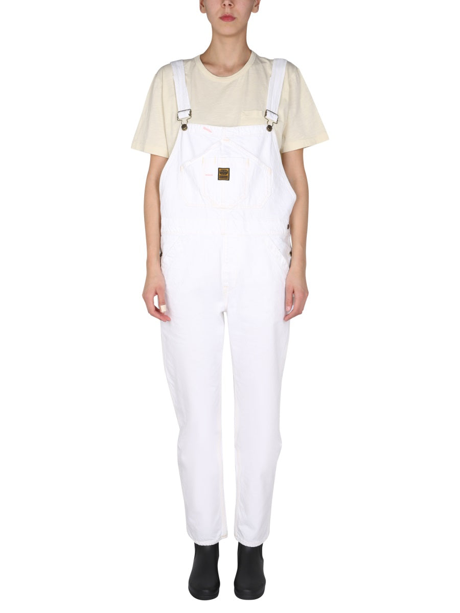 Washington Dee Cee Denim Overalls Jumpsuit — White by Washington Dee Cee