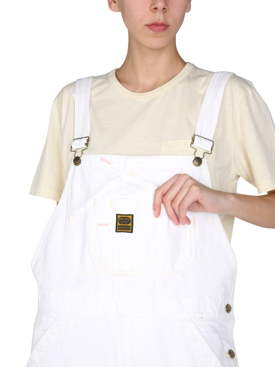 Washington Dee Cee Denim Overalls Jumpsuit — White, view 4