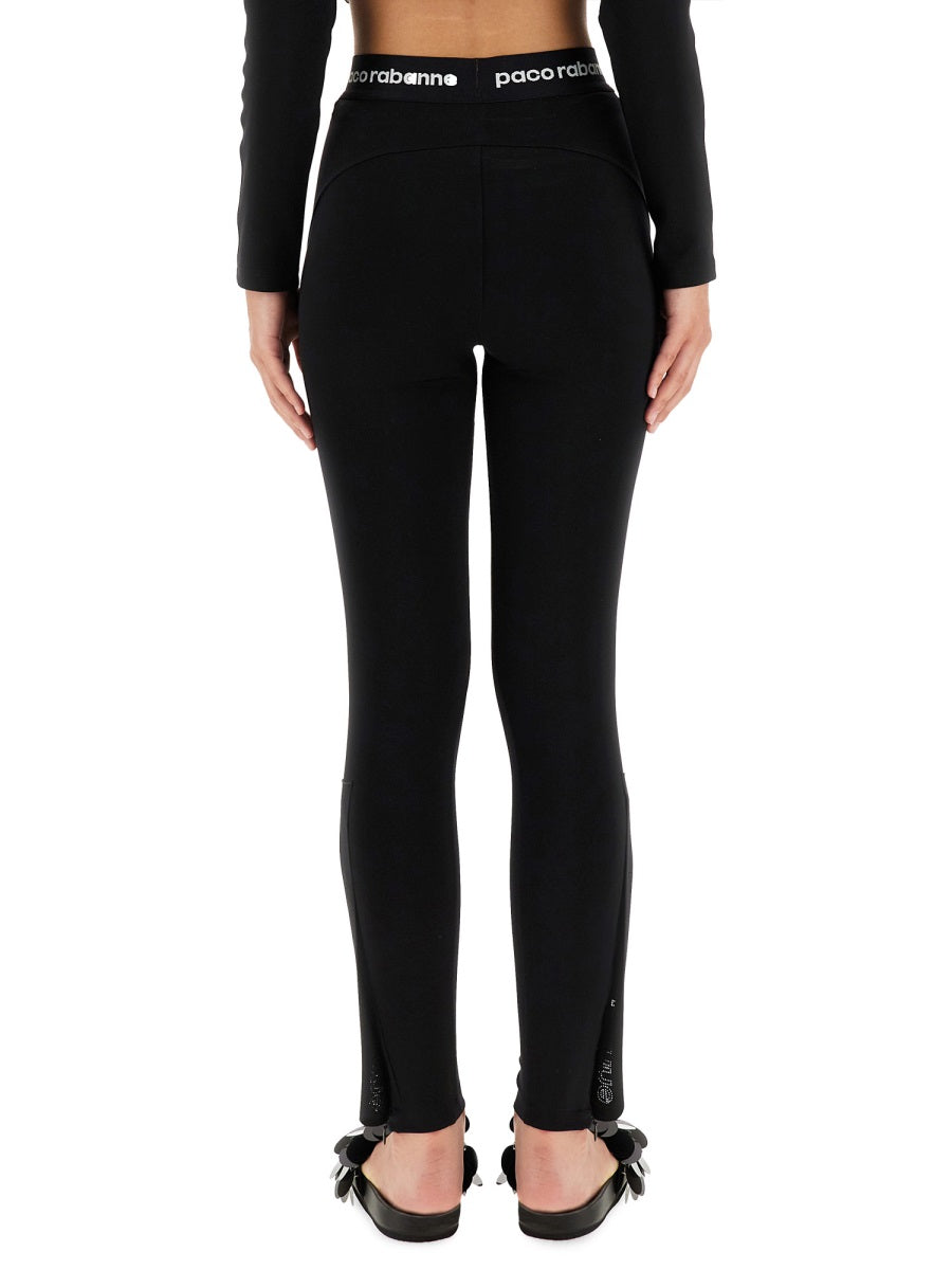 Rabanne Logo-Embroidered Polyamide Trousers — Black by Rabanne