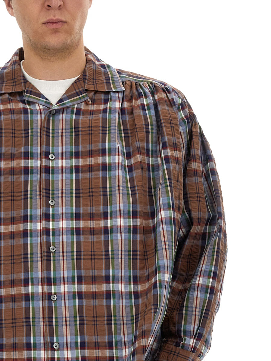 Aie Seersucker Cotton Shirt — Blue, view 2