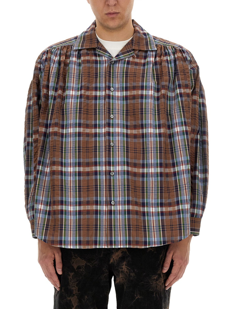 Aie Seersucker Cotton Shirt — Blue, view 3