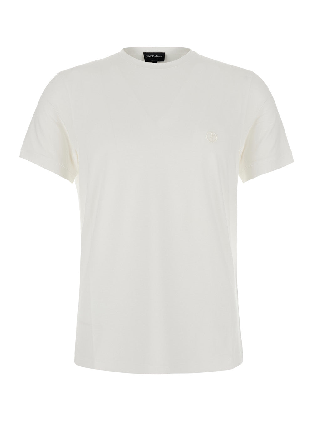 Giorgio Armani Bamboo Viscose Crew Neck T-Shirt — White by Giorgio Armani