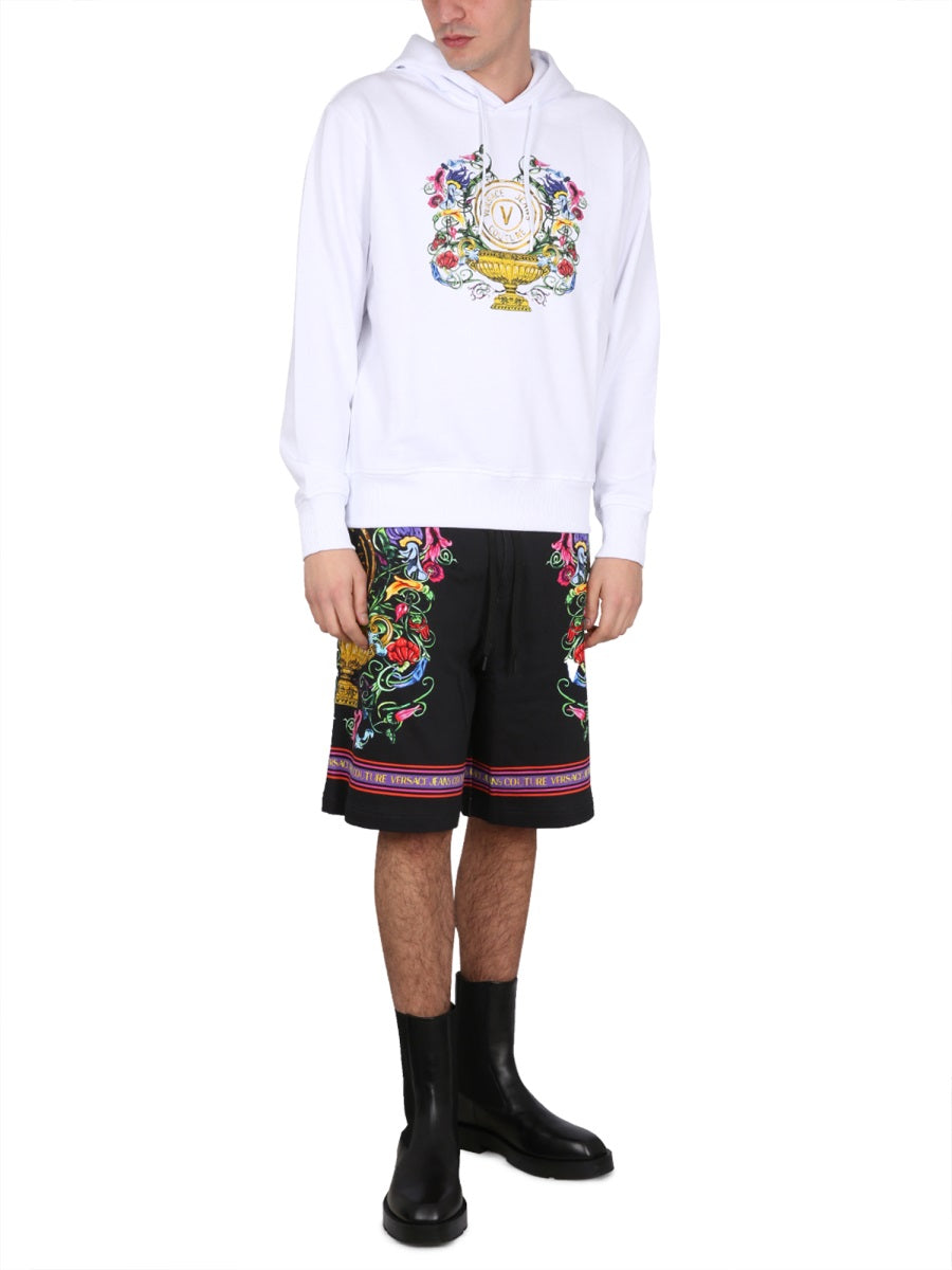 Versace Jeans Couture Logo Print Sweatshirt — White by Versace Jeans Couture