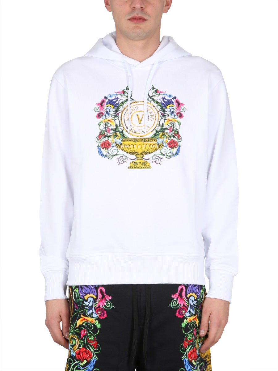 Versace Jeans Couture Logo Print Sweatshirt — White, view 2
