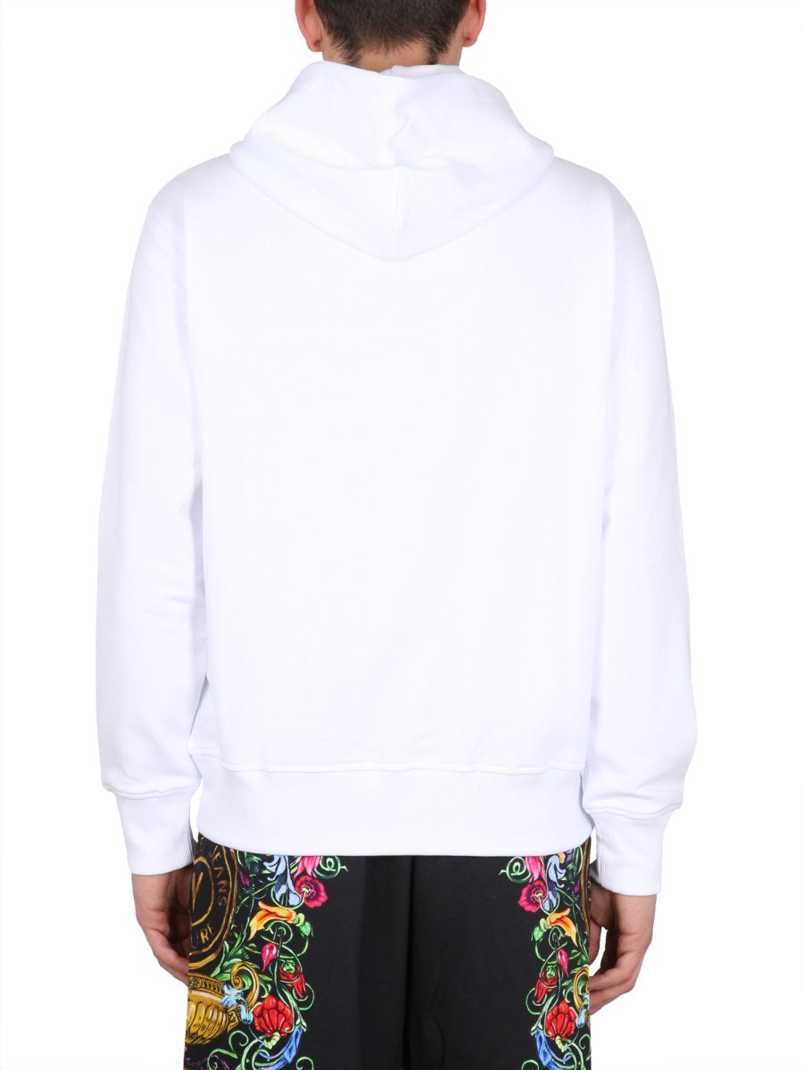 Versace Jeans Couture Logo Print Sweatshirt — White, view 3