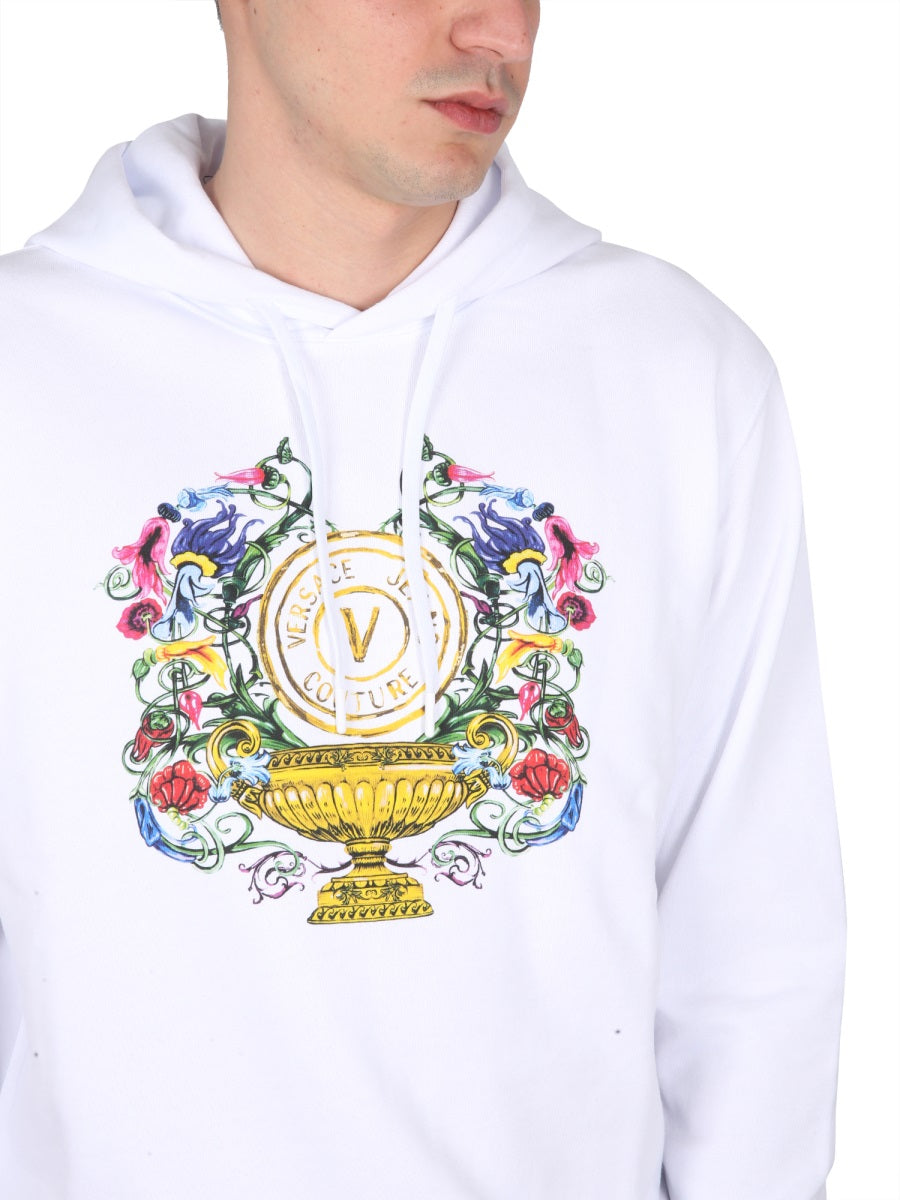 Versace Jeans Couture Logo Print Sweatshirt — White, view 4