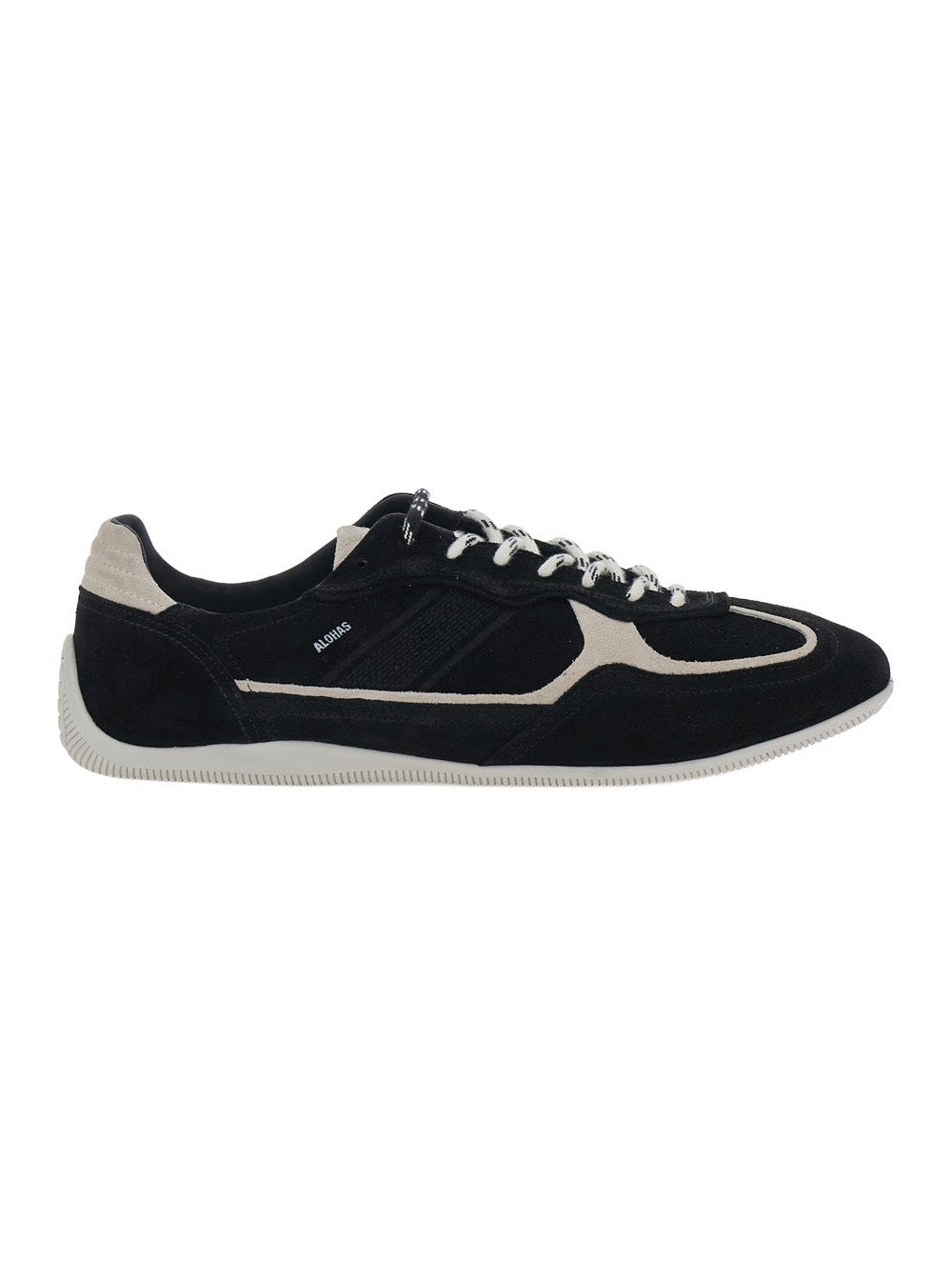 Alohas Suede and Leather Colorblock Sneaker — Black by Alohas