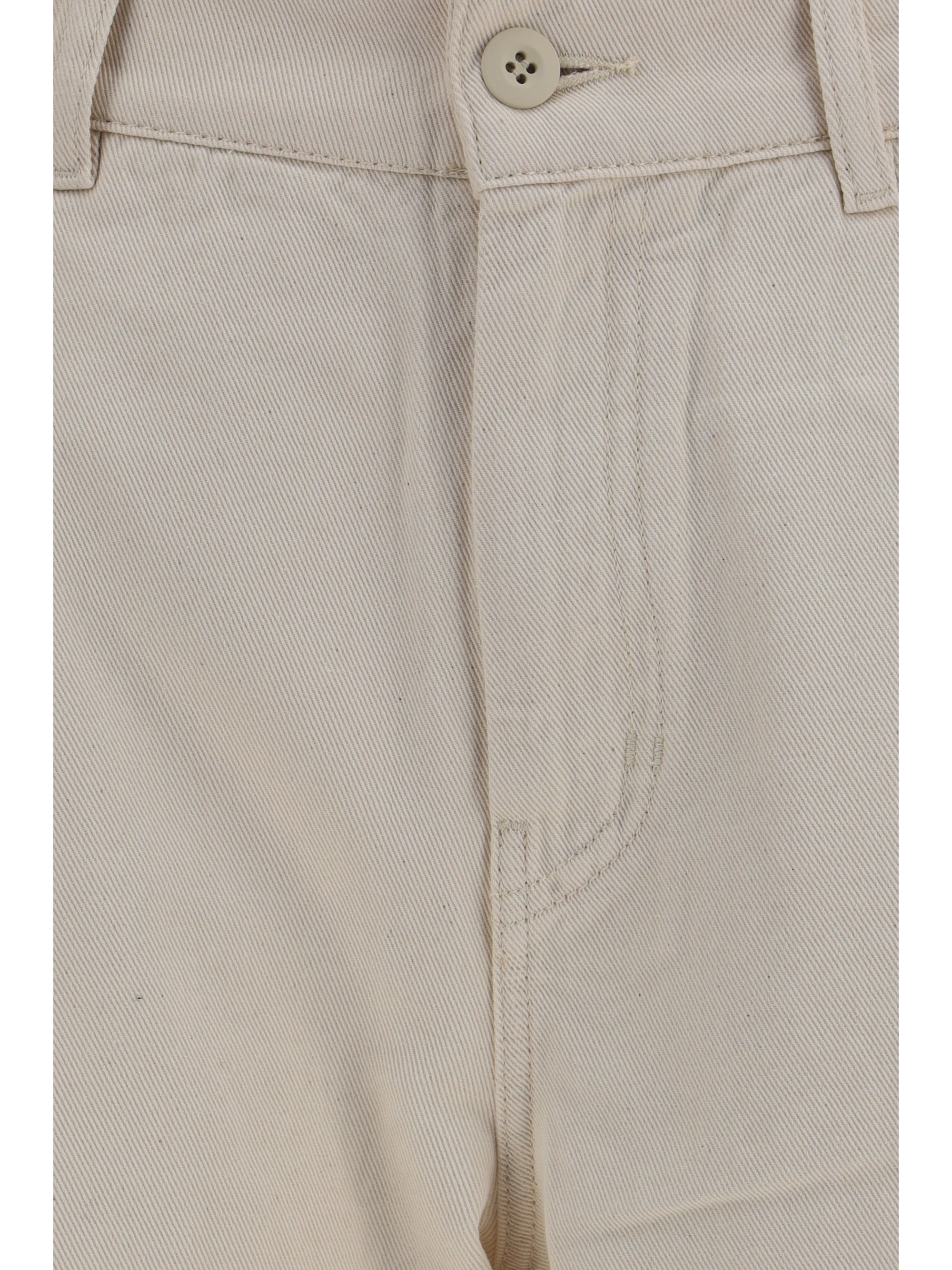Weekend Max Mara Cotton Bull Denim Trousers — Beige by Weekend Max Mara